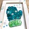 Buttons Galore & More DIY Button Art Frame Kit, Winter Mitten Design with Snowflakes, Wood Frame, Turquoise and Green Buttons, Wall Decor Craft Set, Ages 6+